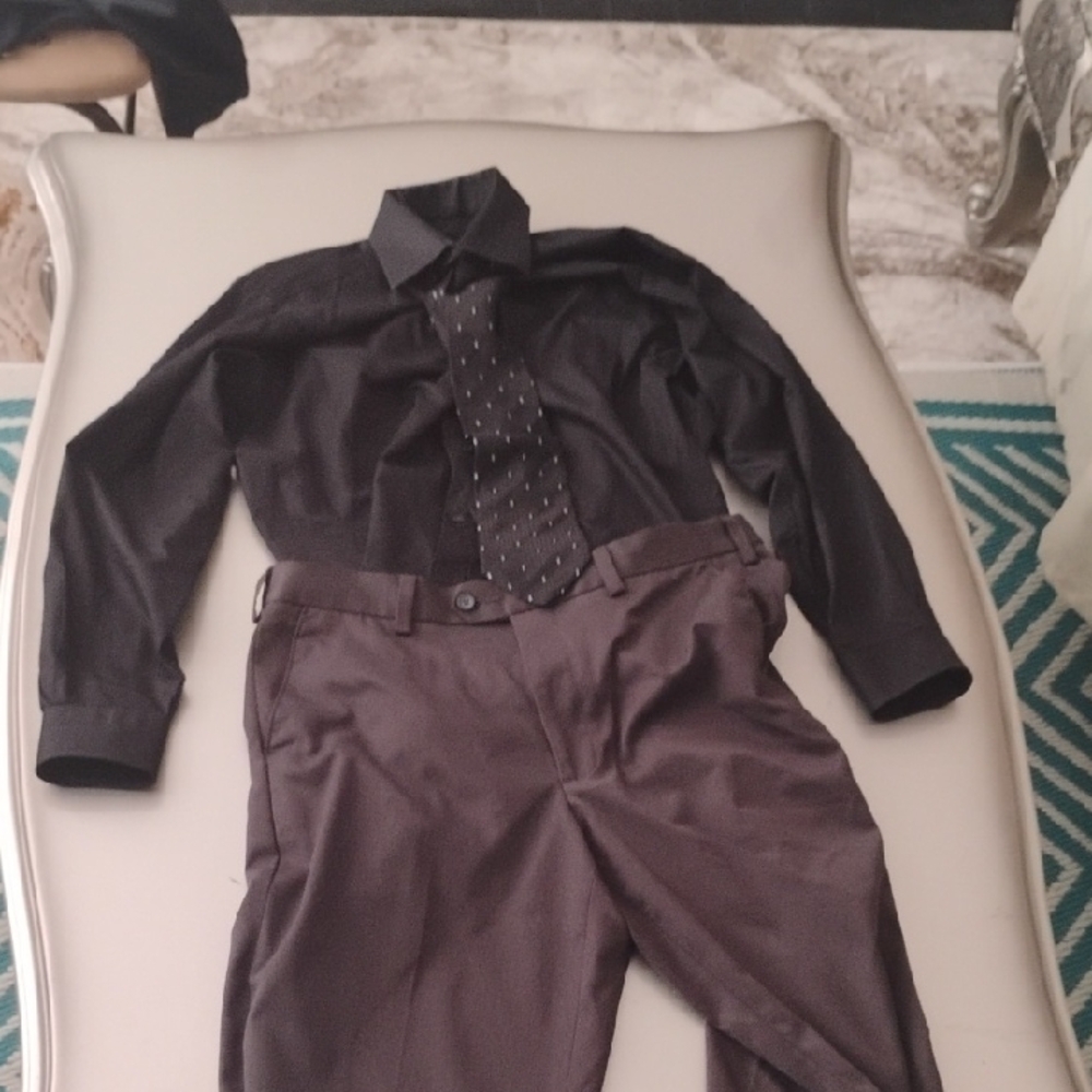Black Dress Shirt and Tie with Brown Pants Expensive Clothes With Blazer